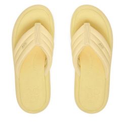 Japonki Roxy. Żółte klapki damskie Roxy, bez wzorów, bez obcasa. Za 129.99 zł.