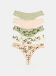 Majtki stringi w palmy 5 pack - wielobarwny. Stringi damskie Sinsay, l, bez wzorów. Za 29.99 zł.