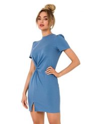 Made of emotion Sukienka w kolorze błękitnym rozmiar: L. Niebieskie sukienki damskie Made Of Emotion, l, bez wzorów, bez kołnierzyka, bez ramiączek, mini. Za 117.99 zł.