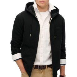 Bluza z kapturem i zamkiem błyskawicznym Superdry Logo Essential. Czarne bluzy z kapturem męskie Superdry., l, z materiału. Za 357.90 zł.