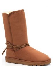 ISLAND BOOT Kozaki zimowe "Hoshy" w kolorze jasnobrązowym rozmiar: 37. Brązowe kozaki damskie Island Boot, z materiału, bez obcasa. Za 148.96 zł.