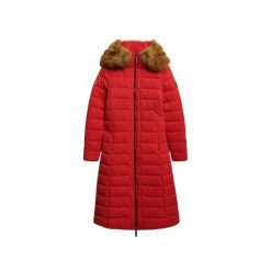 Damska długa kurtka Superdry New Arctic. Czerwone kurtki damskie Superdry., na zimę, bez wzorów, z puchu, bez kaptura. W wyprzedaży za 734.50 zł.