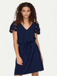 JDY Sukienka letnia Hannah 15341302 Granatowy Regular Fit. Niebieskie sukienki damskie JDY, na lato, xs, bez wzorów, z syntetyku, bez kołnierzyka, bez ramiączek. Za 119.99 zł.