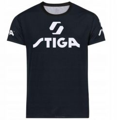 Koszulka sportowa Stiga Player T-Shirt. Czarne bluzki sportowe damskie STIGA, m, z materiału, bez kołnierzyka, bez ramiączek. Za 179.99 zł.