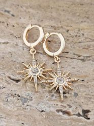 Luja Bijoux Pozłacane kolczyki-kreole z cyrkoniami rozmiar: onesize. Żółte kolczyki damskie Luja Bijoux, z cyrkonią, pozłacane. Za 74.81 zł.
