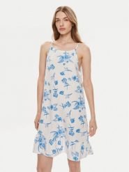Vero Moda Sukienka letnia Mymilo 10303634 Biały Regular Fit. Białe sukienki damskie Vero Moda, na lato, m, bez wzorów, z wiskozy, bez kołnierzyka, bez ramiączek. Za 109.99 zł.
