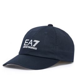 Czapka z daszkiem EA7 Emporio Armani. Niebieskie czapki męskie EA7 Emporio Armani, bez wzorów. Za 199.99 zł.