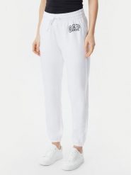 Gap Spodnie dresowe 889527-02 Biały Relaxed Fit. Białe spodnie dresowe damskie GAP, xl, bez wzorów, z bawełny. Za 129.99 zł.