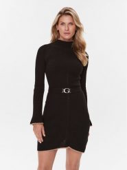 Guess Sukienka codzienna W3BK46 Z2WX0 Czarny Regular Fit. Czarne sukienki damskie Guess, na co dzień, m, z aplikacjami, z syntetyku, bez kołnierzyka, bez ramiączek, proste. Za 669.99 zł.