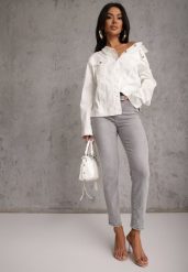 Szare Jeansy o Kroju Regular z Bawełnianego Denimu Timasta. Szare jeansy damskie Renee. Za 119.99 zł.