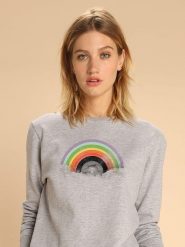 WOOOP Bluza "Rainbow Classics" w kolorze szarym rozmiar: XXL. Szare bluzy z nadrukiem damskie Wooop, xxl. Za 108.99 zł.