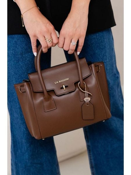 Lia Biassoni Skórzana torebka w kolorze brązowym - 30 x 23 x 11 cm rozmiar: onesize. Brązowe torebki klasyczne damskie Lia Biassoni, bez wzorów, z materiału, bez dodatków. Za 304.99 zł.