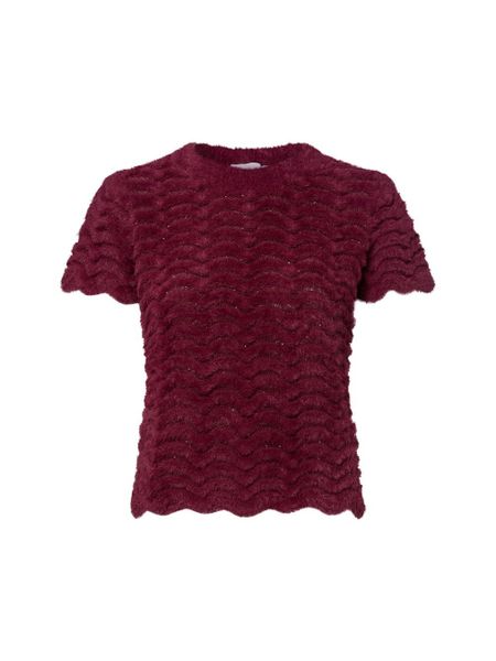 Rich & Royal sweter z krótkim rękawem - Zig Zag Kobiety Sztuczne włókno czerwony, S. Czerwone swetry klasyczne damskie Rich & Royal, m, z materiału, bez kołnierzyka. Za 429.95 zł.