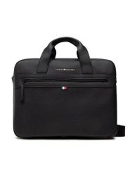 Tommy Hilfiger Torba na laptopa Essential Pu Computer Bag AM0AM09507 Czarny. Czarne torby na laptopa damskie Tommy Hilfiger, bez wzorów, ze skóry. Za 379.99 zł.