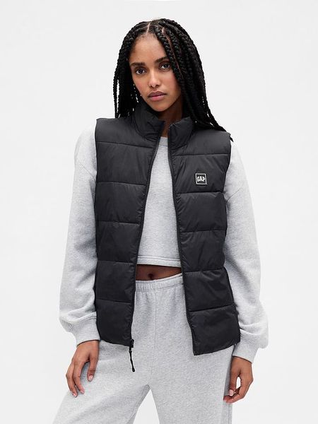 GAP Kamizelka pikowana w kolorze czarnym rozmiar: S. Czarne kamizelki damskie GAP, s. Za 109.26 zł.