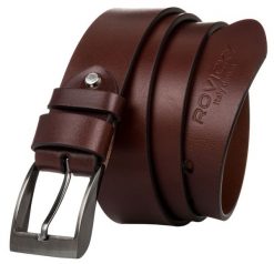 Pasek męski brązowy ROVICKY-1 BROWN. Brązowe paski męskie ROVICKY, bez wzorów, ze skóry, klasyczne. Za 53.00 zł.