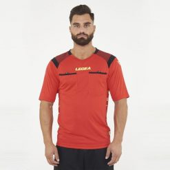 Koszulka Sędziowska PIREO Funkcjonalna. Czerwone t-shirty sportowe męskie Legea, s, bez ramiączek, do piłki nożnej. W wyprzedaży za 64.00 zł.