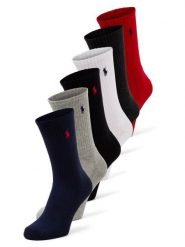 Polo Ralph Lauren Skarpety w zestawie po 6 sztuk Mężczyźni Bawełna szary|niebieski|czerwony|biały|czarny, ONE SIZE. Białe skarpetki męskie Polo Ralph Lauren, bez wzorów, z bawełny. Za 249.95 zł.