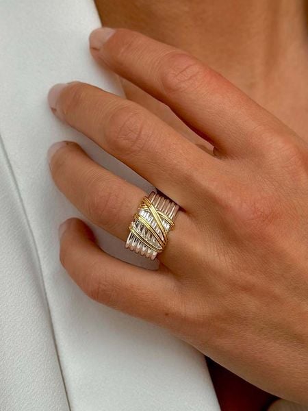 DI GIORGIO Pozłacany pierścionek rozmiar: 54. Szare pierścionki damskie DI GIORGIO, pozłacane. Za 291.51 zł.