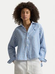 Polo Ralph Lauren Koszula 211935130500 Niebieski Relaxed Fit. Niebieskie koszule damskie Polo Ralph Lauren, m, bez wzorów, ze lnu, bez kołnierzyka, bez ramiączek. Za 819.99 zł.