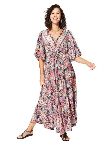 Aller Simplement Sukienka ze wzorem rozmiar: 34/36. Sukienki damskie Aller Simplement, bez wzorów, bez kołnierzyka, bez ramiączek, maxi. Za 78.99 zł.