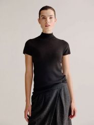 Josephine & Co Sweter "Senna" w kolorze ciemnobrązowym rozmiar: L. Brązowe golfy damskie Josephine & Co, l, prążkowane, bez kołnierzyka. Za 108.99 zł.