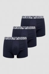 EMPORIO ARMANI Granatowy zestaw bokserek 3PACK. Niebieskie bokserki męskie Emporio Armani, bez wzorów. W wyprzedaży za 178.99 zł.