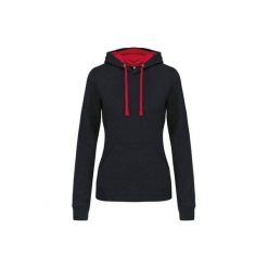 Bluza damska z kapturem Kariban Contrastée. Czarne bluzy z kapturem damskie KARIBAN. Za 192.50 zł.