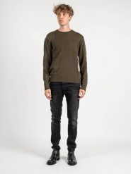 Les Hommes Sweter | LKK112-603A | Jumper With Nylon | Mężczyzna | Khaki, Wojskowa Zieleń. Brązowe swetry męskie Les Hommes, m, bez wzorów, z bawełny, bez kołnierzyka. W wyprzedaży za 639.00 zł.