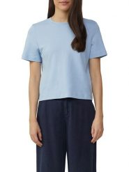 S.Oliver Koszulka w kolorze błękitnym rozmiar: 44. Niebieskie bluzki damskie S.Oliver, s, bez wzorów, z bawełny, bez kołnierzyka, bez ramiączek. Za 43.99 zł.