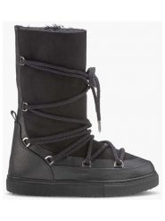 INUIKII Skórzane botki "Classic High Laced" w kolorze czarnym rozmiar: 37. Czarne botki damskie Inuikii, z materiału, bez obcasa, bez zapięcia. Za 658.88 zł.