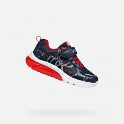 Buty GEOX J CIBERDRON BOY Niebieski. Czerwone buty fitness męskie Geox, na fitness i siłownię. Za 233.99 zł.