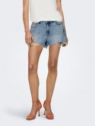 ONLY Szorty jeansowe Pacy 15256232 Niebieski Regular Fit. Niebieskie szorty damskie Only, bez wzorów, z bawełny. Za 119.99 zł.