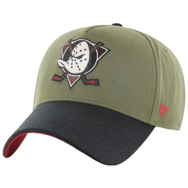 Czapka z daszkiem dla dorosłych 47 NHL Vintage Anaheim Ducks Cap. Zielone czapki męskie 47 Brand, bez wzorów, z bawełny. Za 139.99 zł.