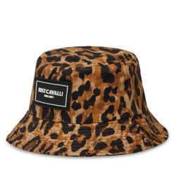 Kapelusz Just Cavalli. Brązowe kapelusze damskie Just Cavalli, bez wzorów. Za 219.99 zł.