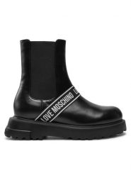 LOVE MOSCHINO Sztyblety JA24104G1LIA0000 Czarny. Czarne botki damskie Love Moschino, ze skóry, bez obcasa, na płaskiej podeszwie, bez zapięcia. Za 959.99 zł.