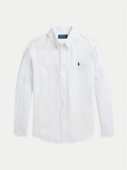 Polo Ralph Lauren Koszula 323967600003 Biały Regular Fit. Białe koszule chłopięce Polo Ralph Lauren, bez wzorów, ze lnu, bez kołnierzyka, bez ramiączek. Za 407.99 zł.