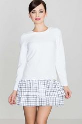 Szara Sukienka z Podwójna Falbanką w Kratę. Szare sukienki damskie Katrus, l, bez wzorów, z dzianiny, bez kołnierzyka, bez ramiączek. Za 239.00 zł.