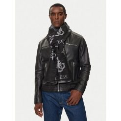 Szalik Guess. Czarne szaliki męskie Guess, z aplikacjami. Za 309.99 zł.