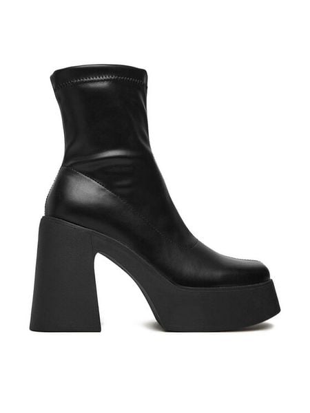 DeeZee Botki 2202352-2 Czarny. Czarne botki damskie DeeZee, z materiału, bez obcasa, na słupku, bez zapięcia. Za 229.99 zł.