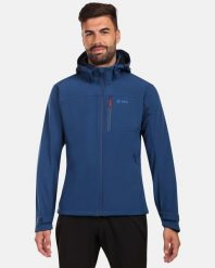 Męska kurtka softshell Kilpi RAVIO-M. Niebieskie kurtki męskie Kilpi, na jesień, m, bez wzorów, z materiału, klasyczne, z kapturem. Za 370.41 zł.