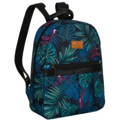 Wielokolorowy plecak damski z poliestru w piękny wzór liści - Rovicky. Plecaki damskie ROVICKY, bez wzorów. Za 49.99 zł.