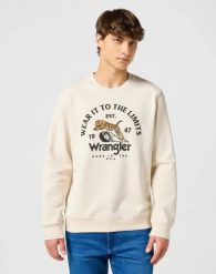 MESKA BLUZA WRANGLER CREWNECK SWEATSHIRT VINTAGE WHITE 112357365. Białe bluzy bez kaptura męskie Wrangler, m. Za 169.99 zł.
