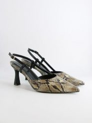 Bellucci Czółenka w kolorze czarno-jasnobrązowym rozmiar: 41. Brązowe czółenka damskie Bellucci, bez wzorów, ze skóry, bez obcasa. Za 108.99 zł.