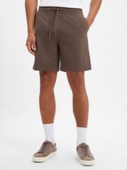 Nils Sundström szorty dresowe Mężczyźni brązowy, XL. Brązowe szorty męskie Nils Sundström, z dresówki, bez kołnierzyka. Za 199.95 zł.