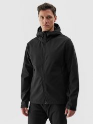 4F Kurtka softshell wiatroodporna membrana 5000 męska - czarna XXL. Czarne kurtki męskie 4f, m, bez wzorów, z dzianiny, z kapturem. W wyprzedaży za 249.99 zł.