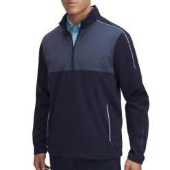 Męska koszulka polo Under Armour Drives Navy. Niebieskie koszulki polo męskie Under Armour, m, bez wzorów, z materiału, bez ramiączek. Za 314.40 zł.