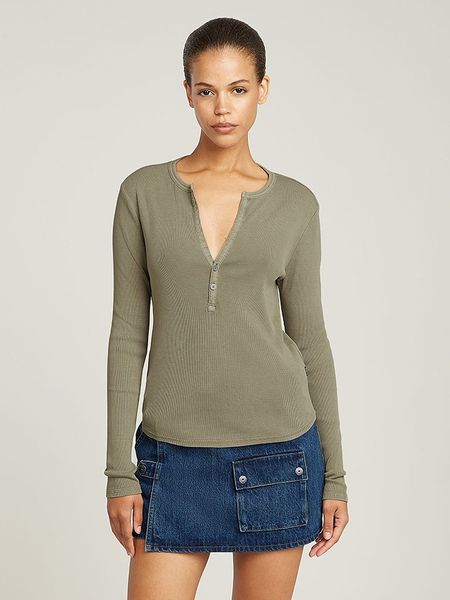 G-Star Koszulka w kolorze khaki rozmiar: XS. Brązowe bluzki damskie G-Star, xs, bez wzorów, z bawełny, retro, bez kołnierzyka, bez ramiączek. Za 78.28 zł.