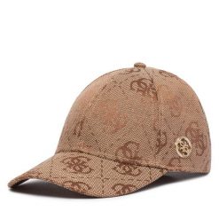 Czapka z daszkiem Guess. Brązowe czapki z daszkiem damskie Guess, z aplikacjami. Za 194.99 zł.