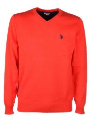 U.S. Polo Assn. Sweter w kolorze czerwonym rozmiar: S. Czerwone swetry męskie U.S. Polo Assn., s, bez wzorów, z bawełny, bez kołnierzyka. Za 143.90 zł.